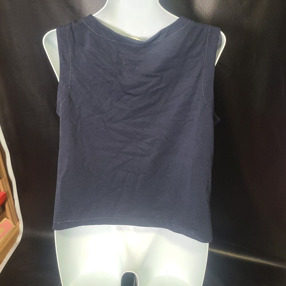 NWT Max Studio London Navy Blue White Stitch Sleep set Size XL - Picture 5 of 15